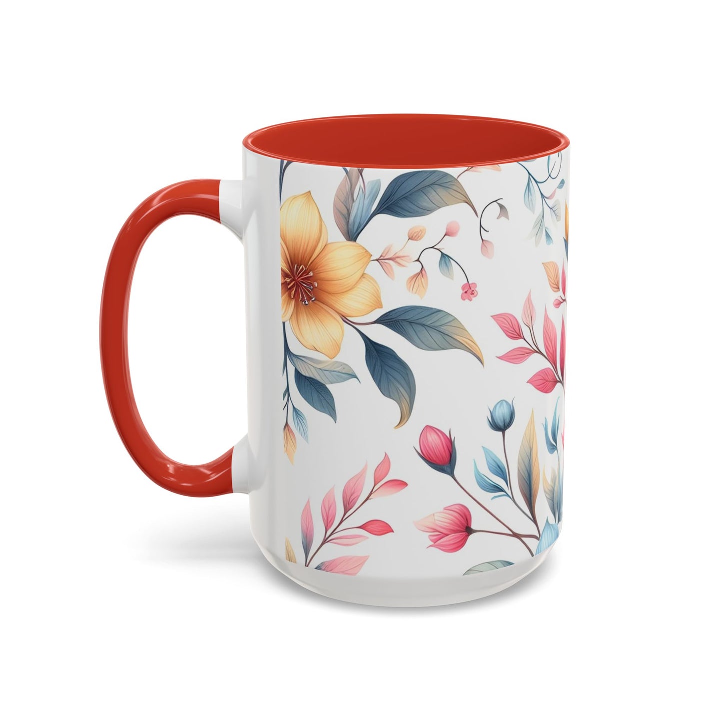 Floral Accent Coffee Mug - Perfect Gift for Tea Lovers, Home Decor, Kitchen Accessories, Mother's Day, Coffee Enthusiasts