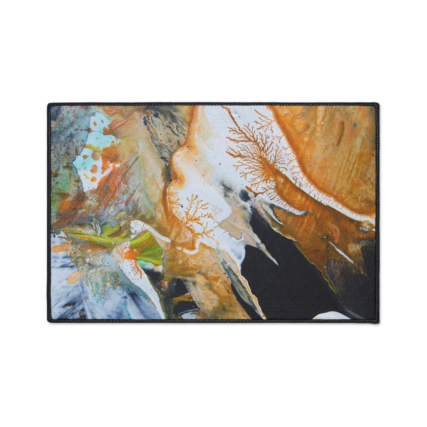 Abstract Amber Splash Heavy Duty Floor Mat
