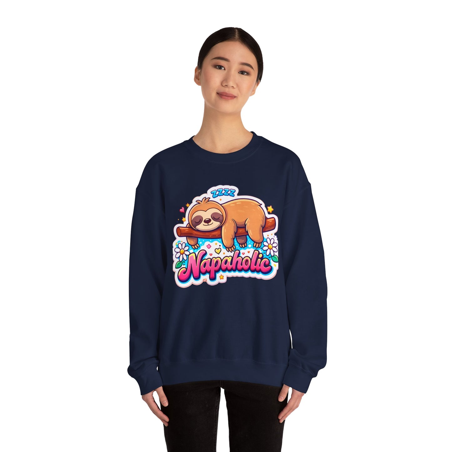 Napaholic Sweatshirt — Cute Sloth Nap Lover Crewneck