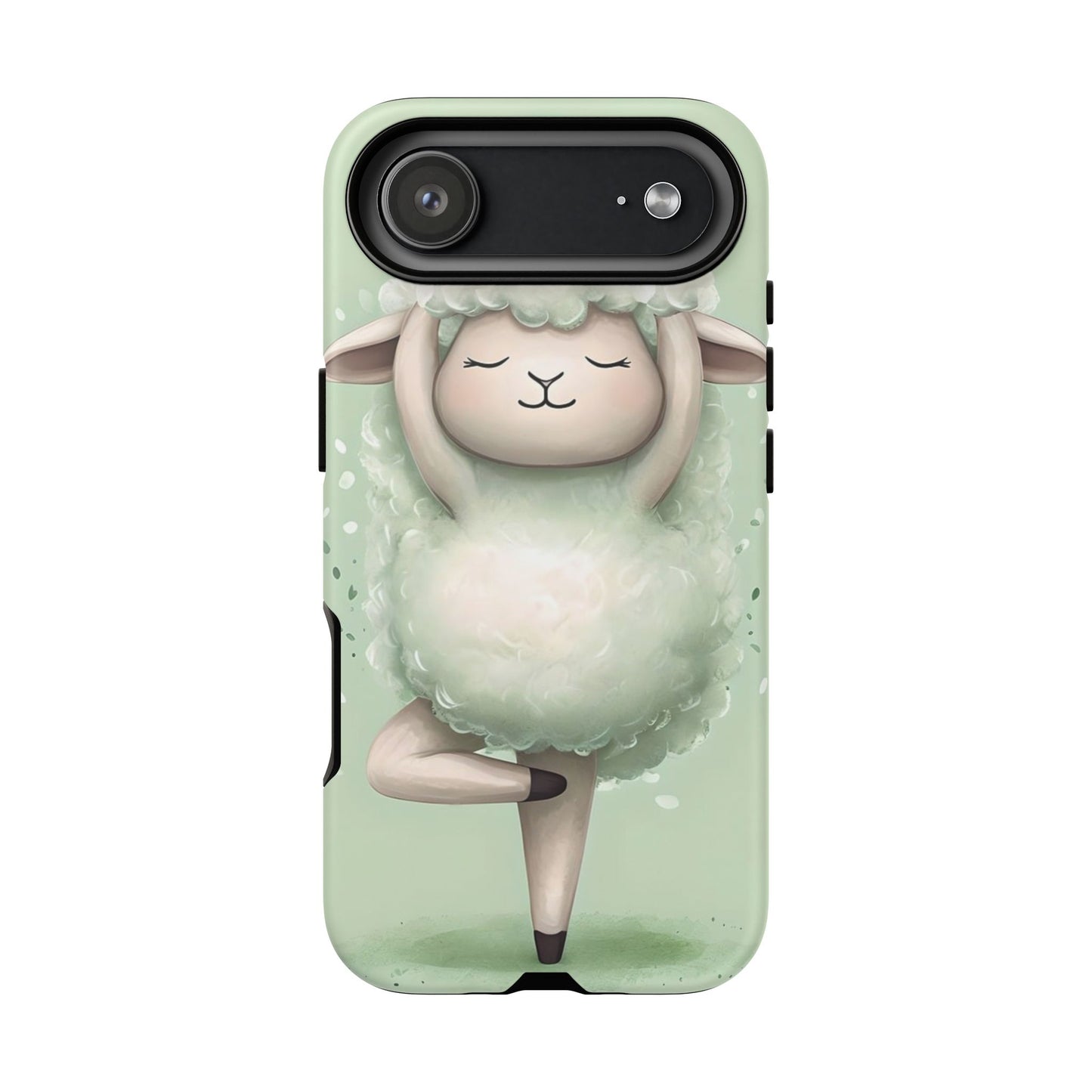 Cute Yoga Sheep Phone Case — Pastel Lamb Ballerina Protective Cover