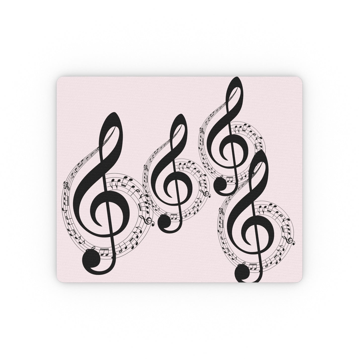Music Treble Clef Mouse Pad — Pink Piano Desk Mat for Musicians & Music Lovers
