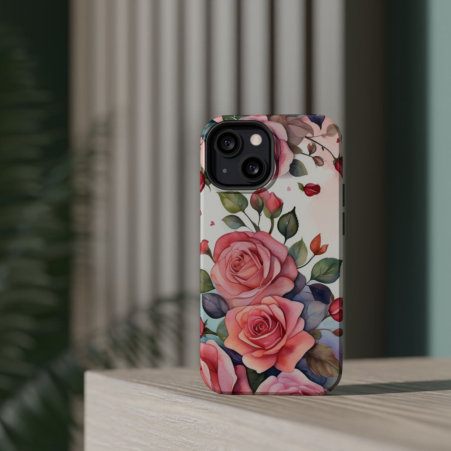Floral Rose Magnetic Phone Case — Impact-Resistant Protective Cover