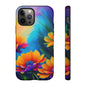 Floral Sunset Tough Phone Case — Vibrant Watercolor Flowers Protective Cover