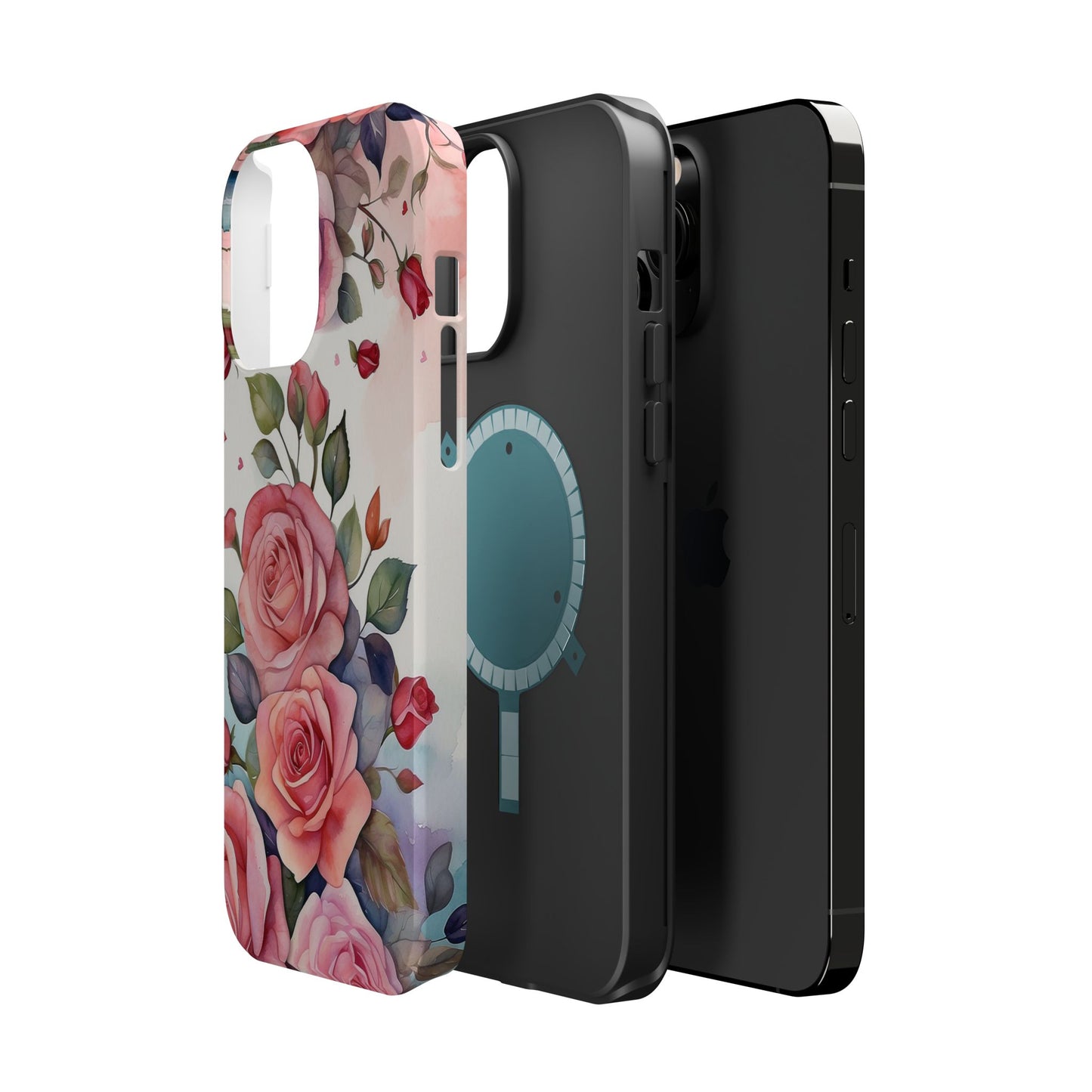 Floral Rose Magnetic Phone Case — Impact-Resistant Protective Cover