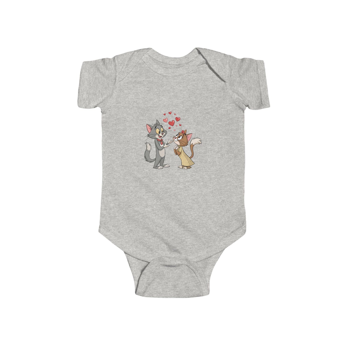 Cute Kissing Cats Infant Bodysuit – Baby Valentine Cat Love Onesie