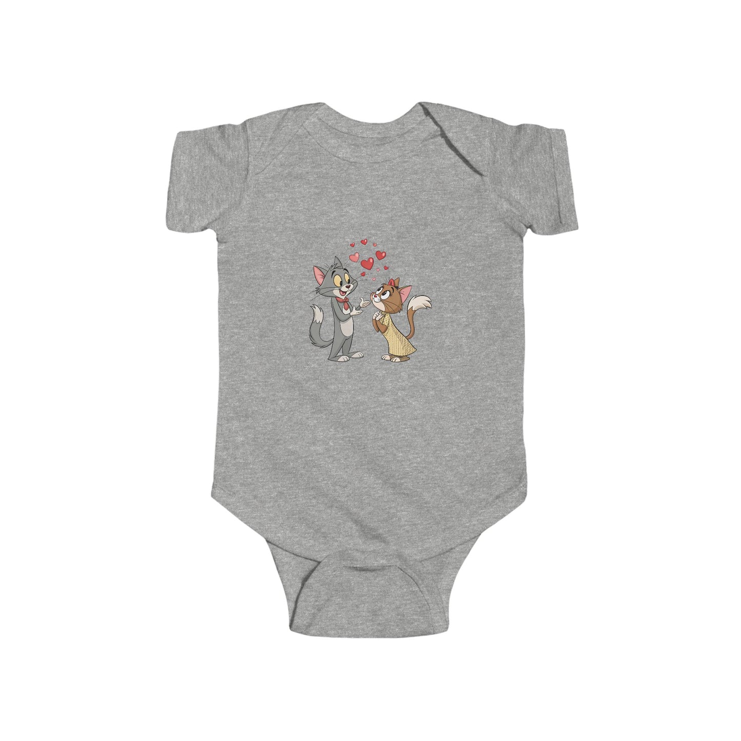 Cute Kissing Cats Infant Bodysuit – Baby Valentine Cat Love Onesie