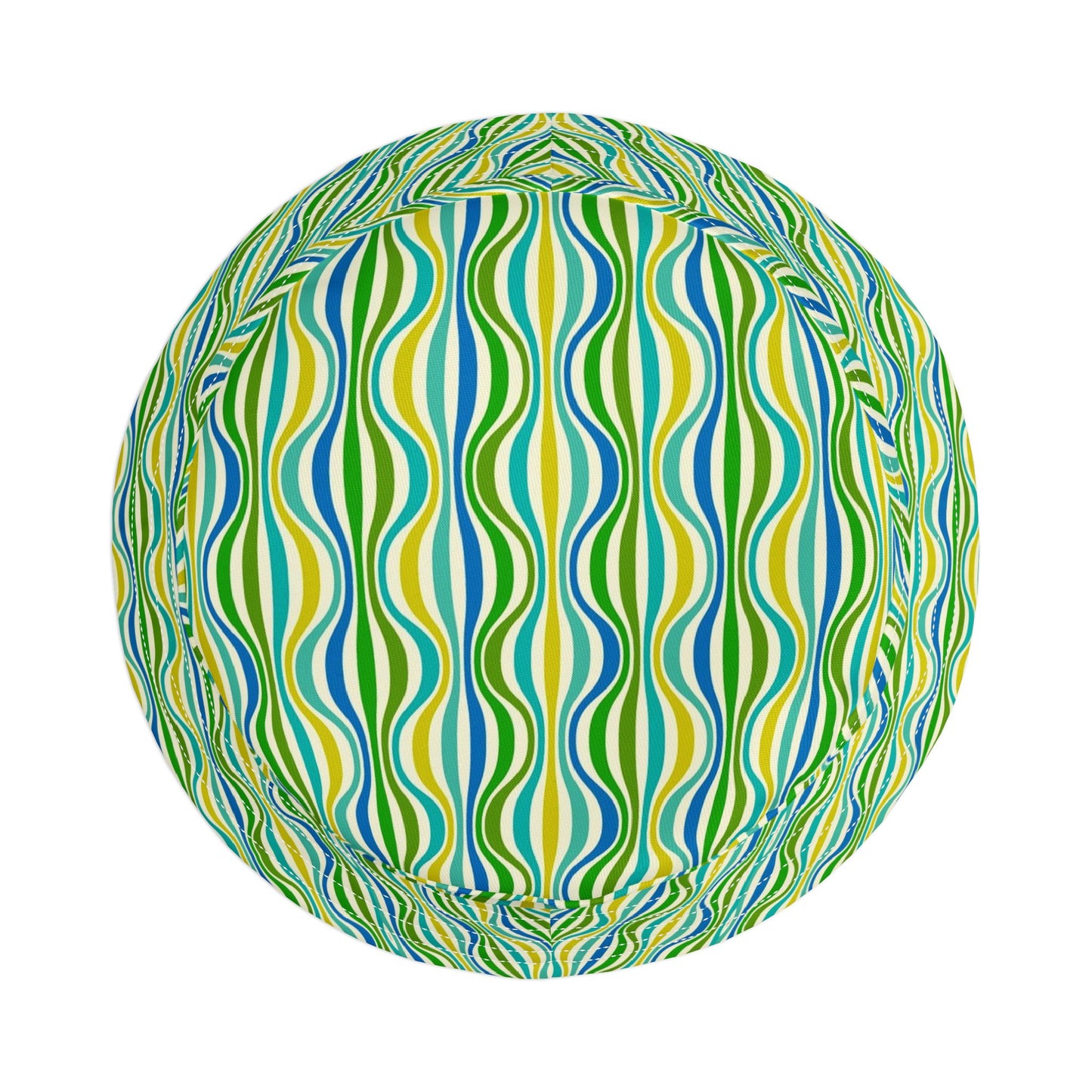 Green Wave Pattern Bucket Hat — Retro Groovy Summer Sun Hat