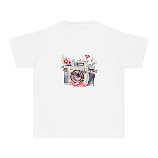 Floral Camera Youth Tee, Cute Teen Shirt