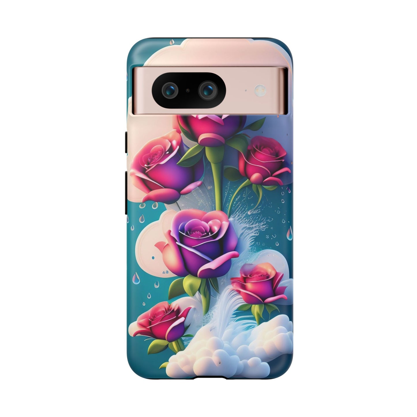 Floral Dream Tough Phone Case — Rose Bouquet Clouds Design