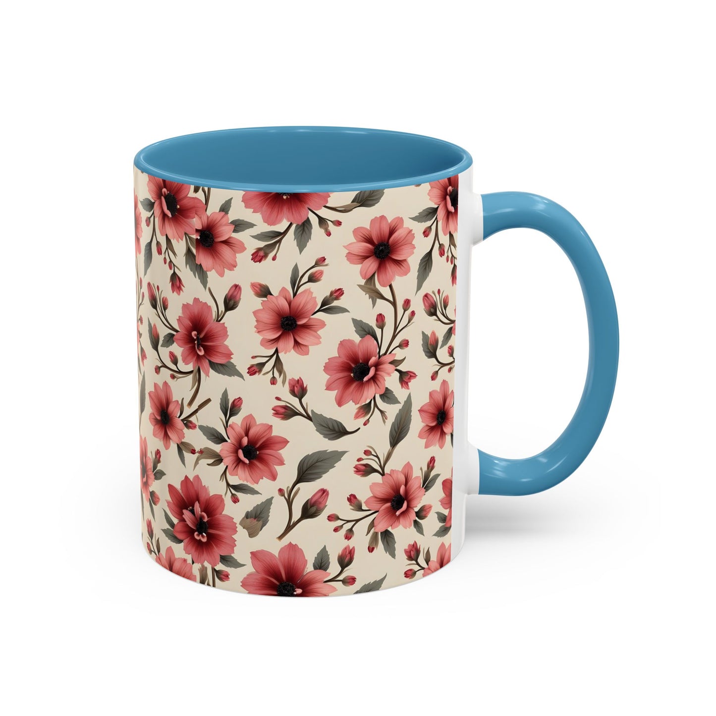 Floral Accent Coffee Mug, Cute Gift for Her, Coffee Lover's Mug, Mother's Day Gift, Housewarming Tea Mug