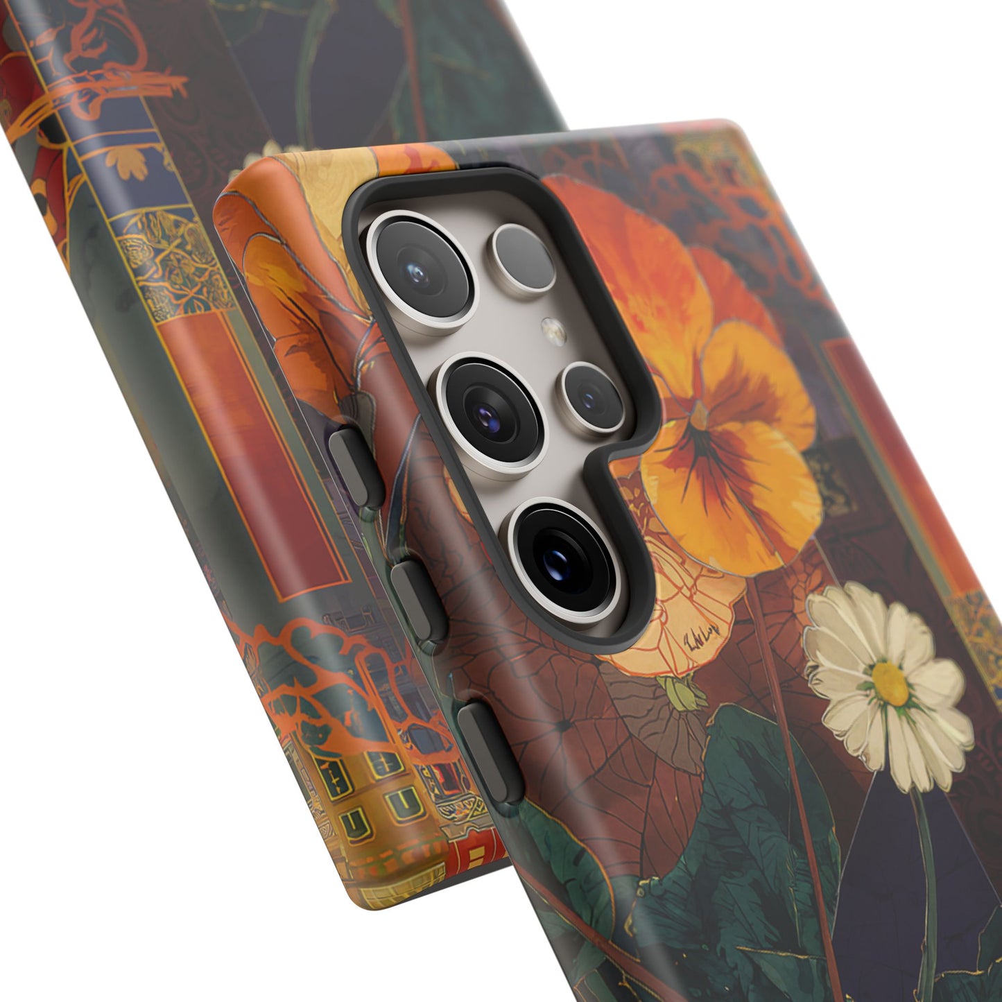 Floral Pansy Tough Phone Case — Vintage Botanical Protection