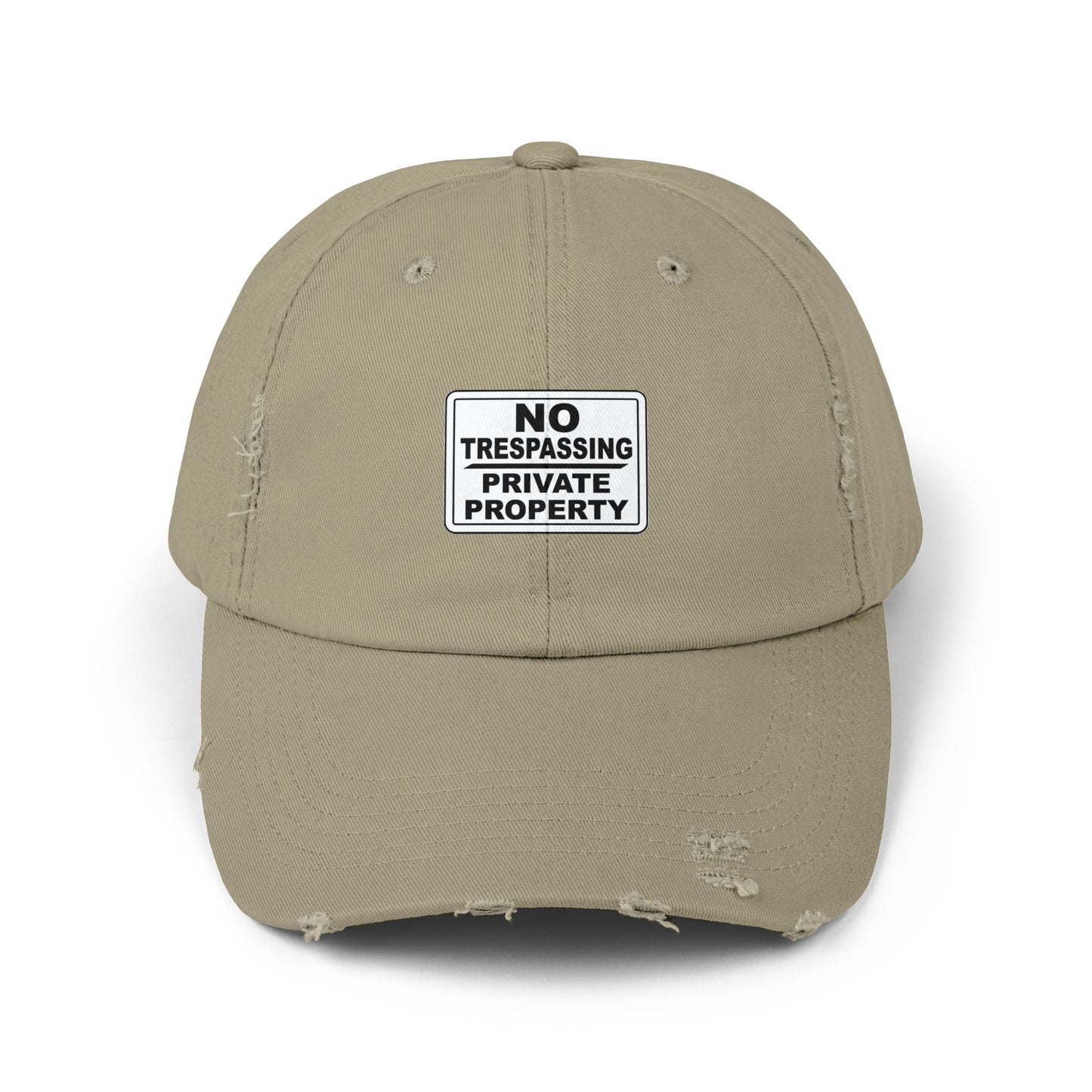 Unisex Distressed Cap - No Trespassing