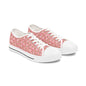 Floral Pink Low Top Sneakers — Women's Cute Rose Pattern Canvas Shoes