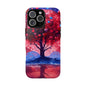 Heart Tree Phone Case — Romantic Red & Blue Protective Tough Case