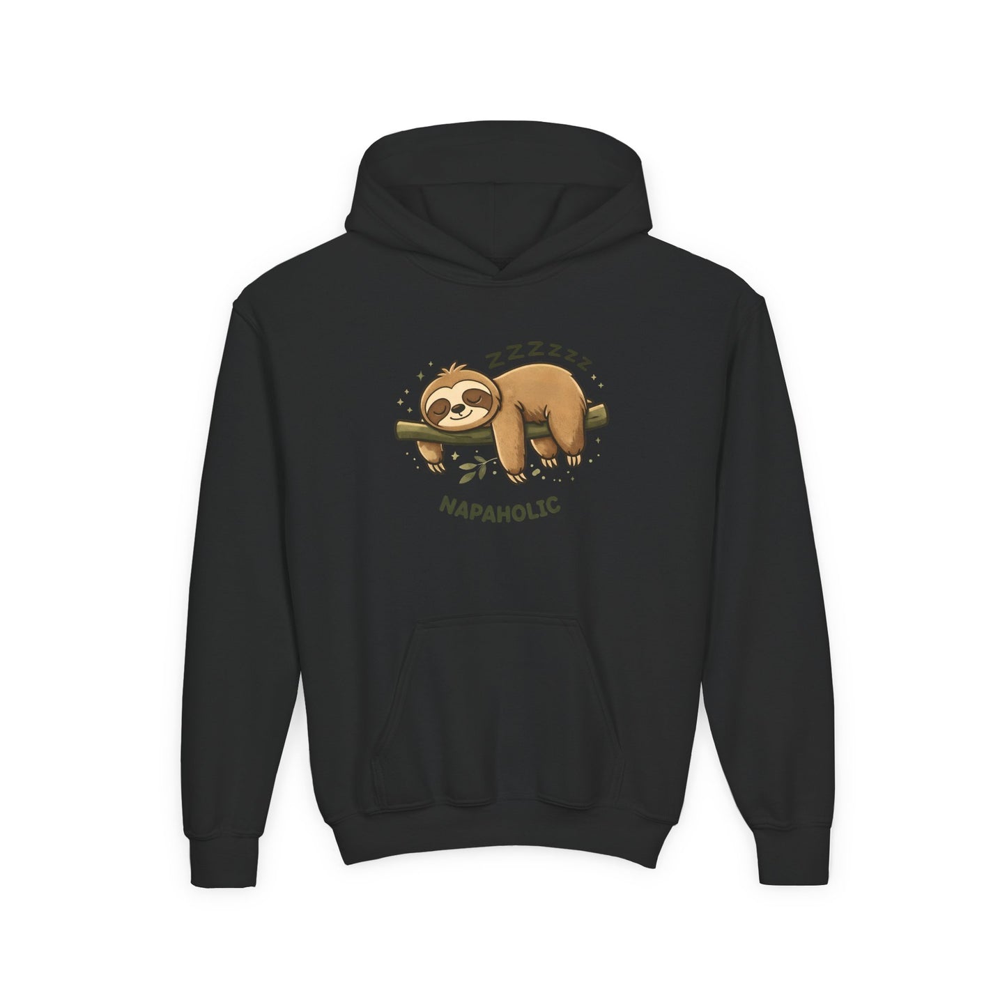 Youth Hoodie — 'Napaholic' Cute Sleeping Sloth Pullover