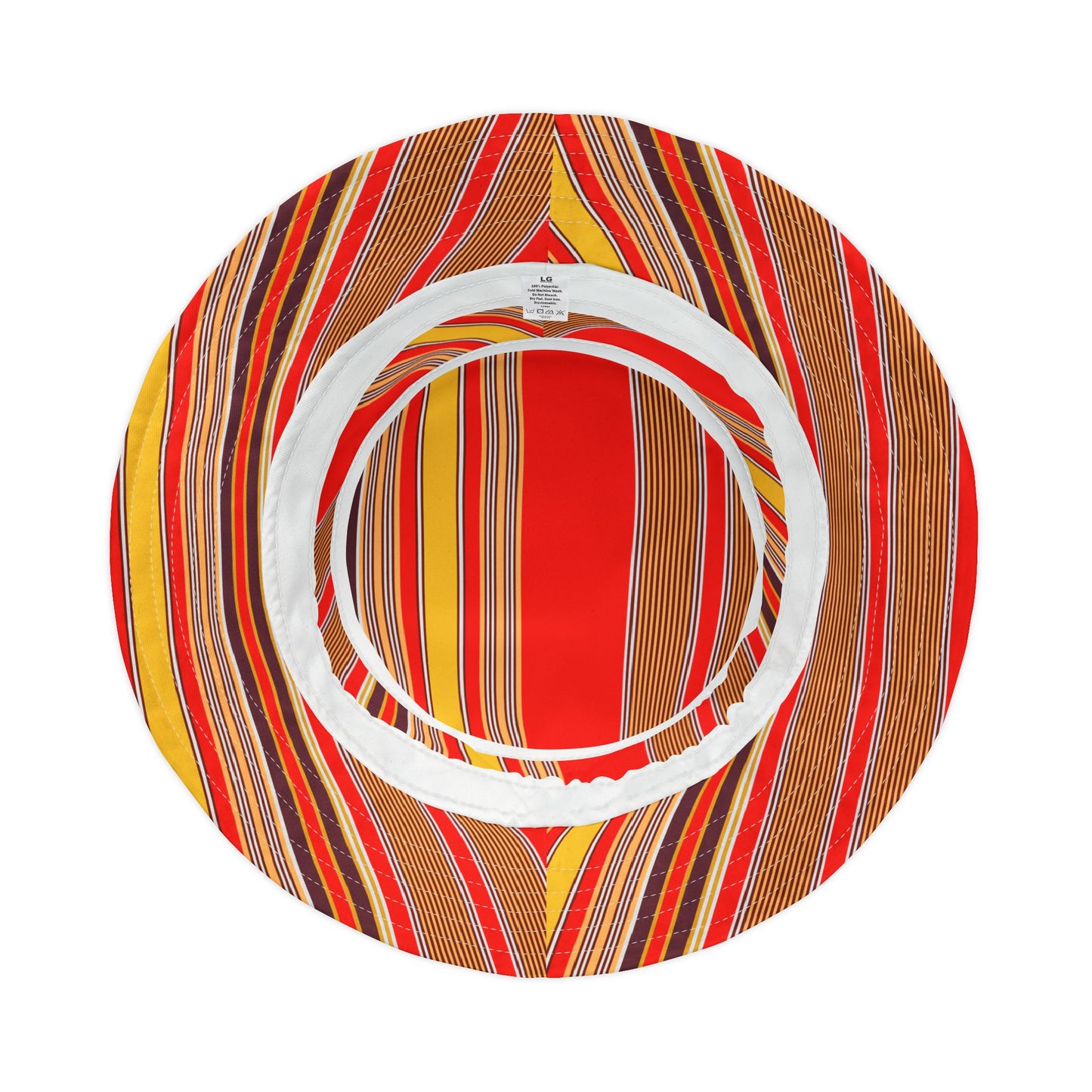 Red Stripe Pattern Bucket Hat — Vibrant Summer Sun Hat