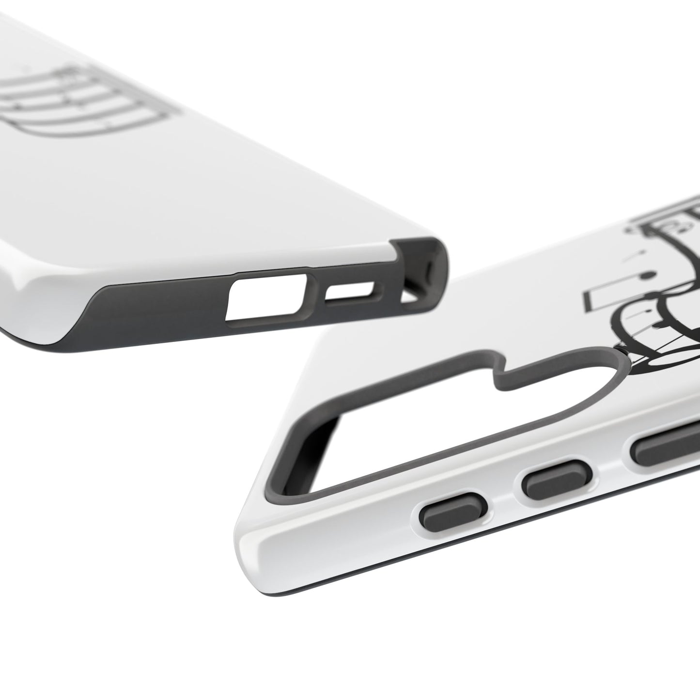 Musical Notes Phone Case — Black Treble Clef Music Staff Tough Case