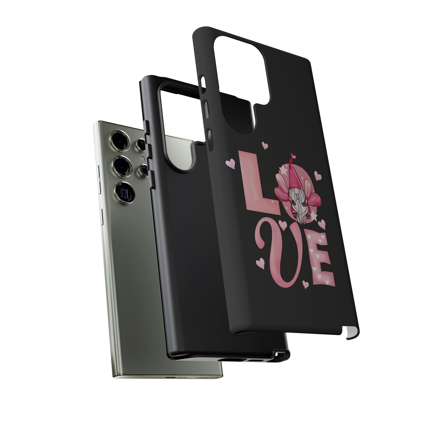Love Gnome Phone Case — Cute Pink Heart Valentines Protective Case