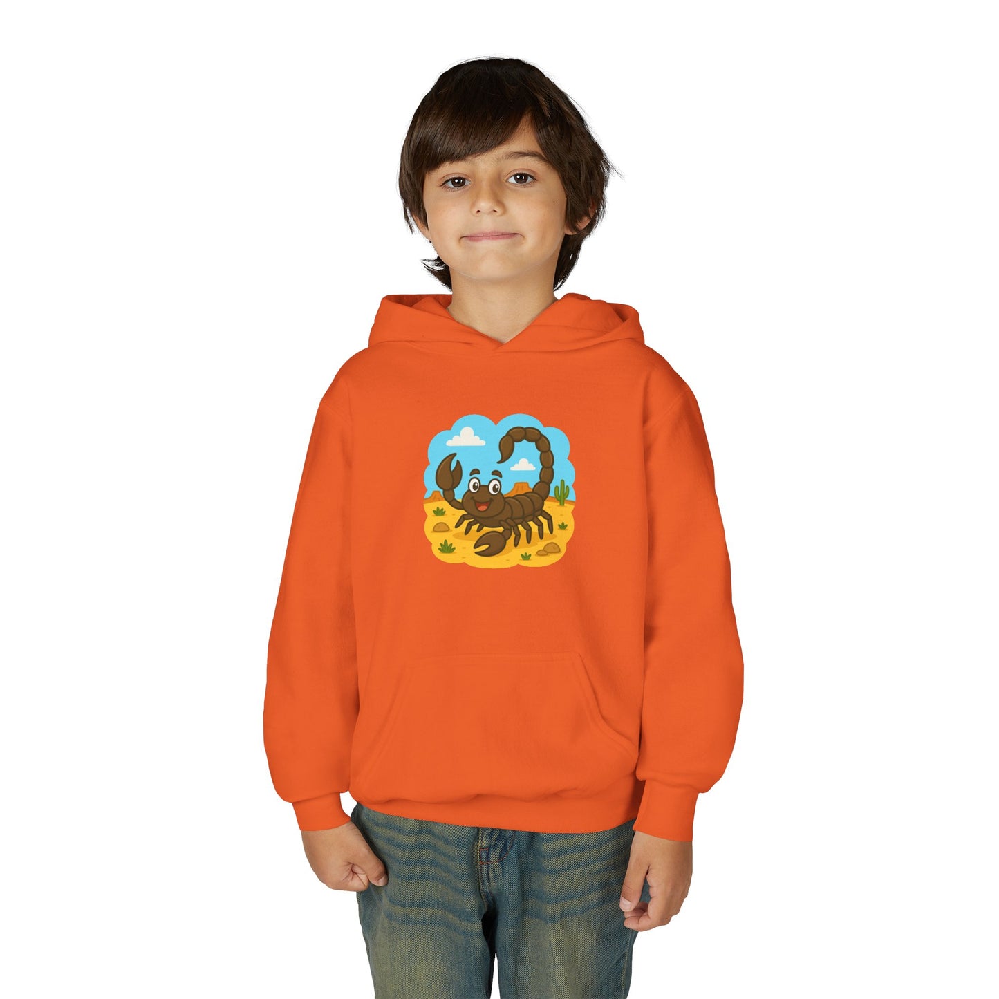 Smiling Scorpion Youth Hoodie | Desert Cartoon Scorpion Kids Sweatshirt