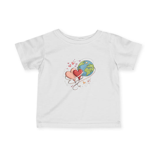 Infant Tee — "Love the Earth" Heart & Globe Baby Shirt