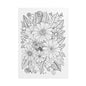 Floral Coloring Poster — Rolled Black & White Doodle Print for Adults, DIY Wall Art