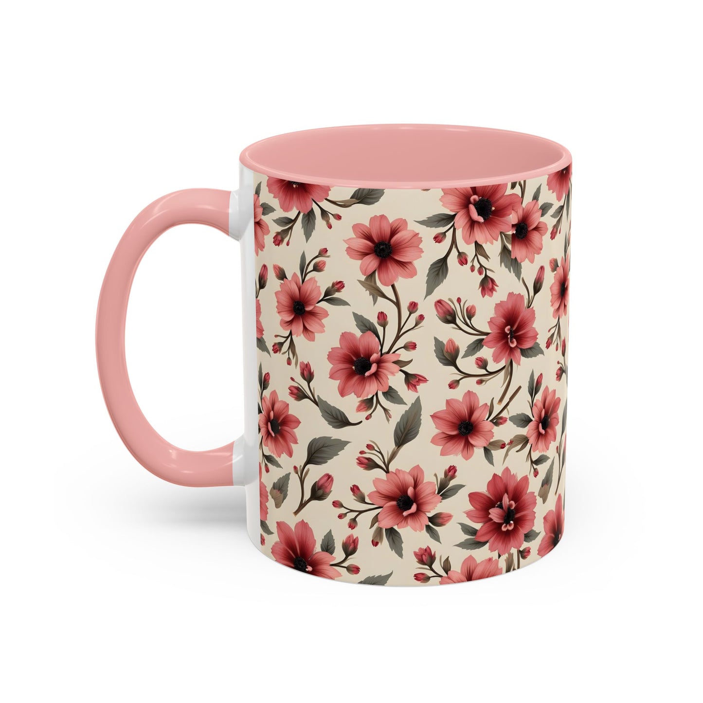 Floral Accent Coffee Mug, Cute Gift for Her, Coffee Lover's Mug, Mother's Day Gift, Housewarming Tea Mug