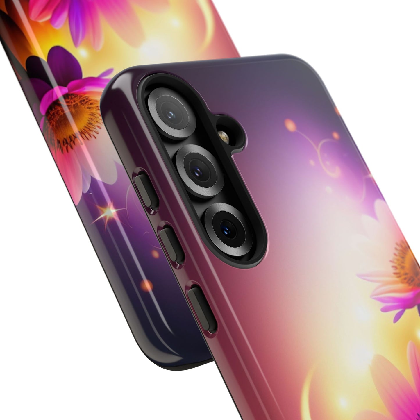 Floral Moonlight Phone Case – Purple Daisy Protective Cover