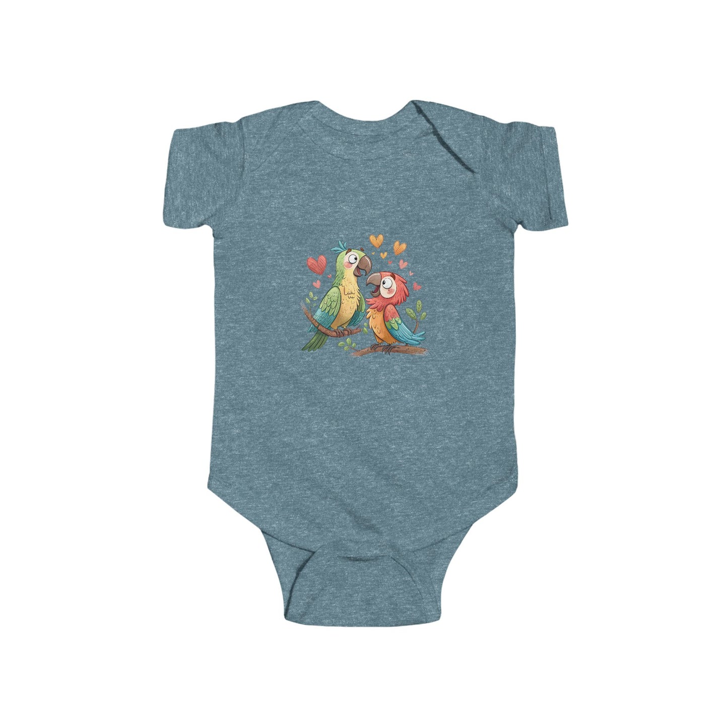 Baby Bodysuit — Cute Parrot & Sloth Love Graphic Infant Onesie