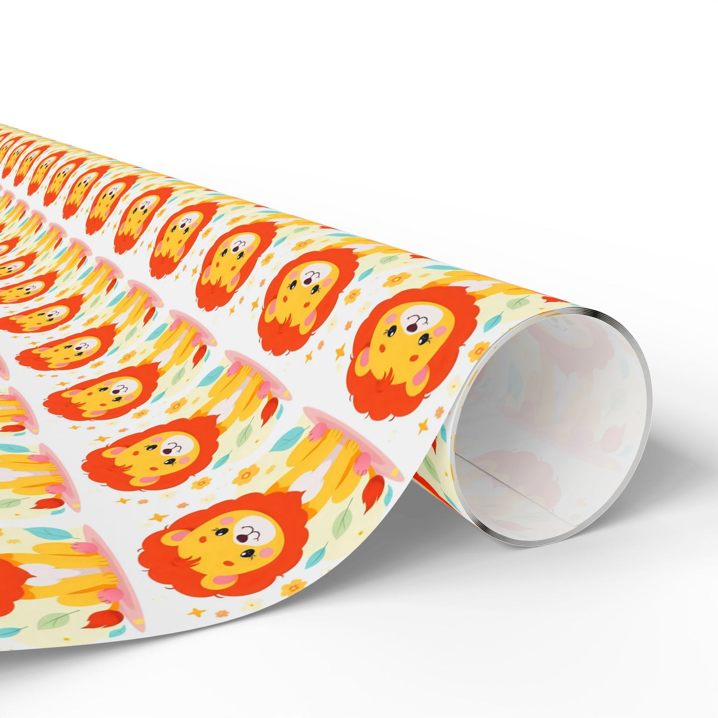Wrapping Paper — Cute Cartoon Lion Pattern Gift Wrap (Bright Kids Birthday)