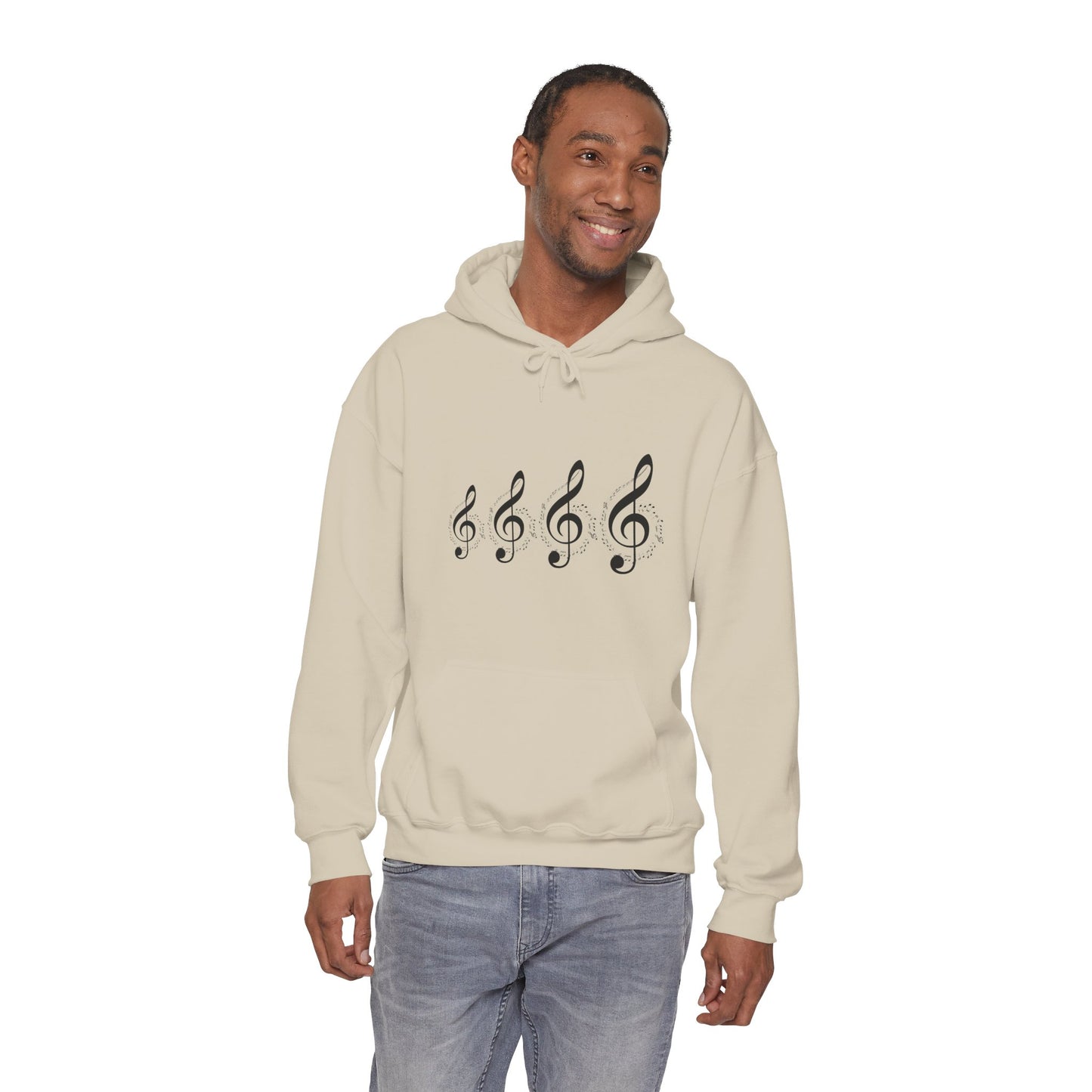 Treble Clef Hoodie – Minimal Music Note Graphic Sweatshirt for Musicians
