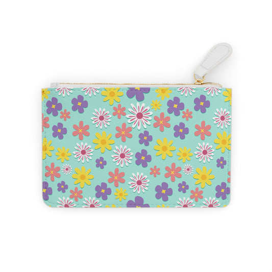 Floral Ditsy Mini Clutch — Pastel Daisy Wrist Pouch