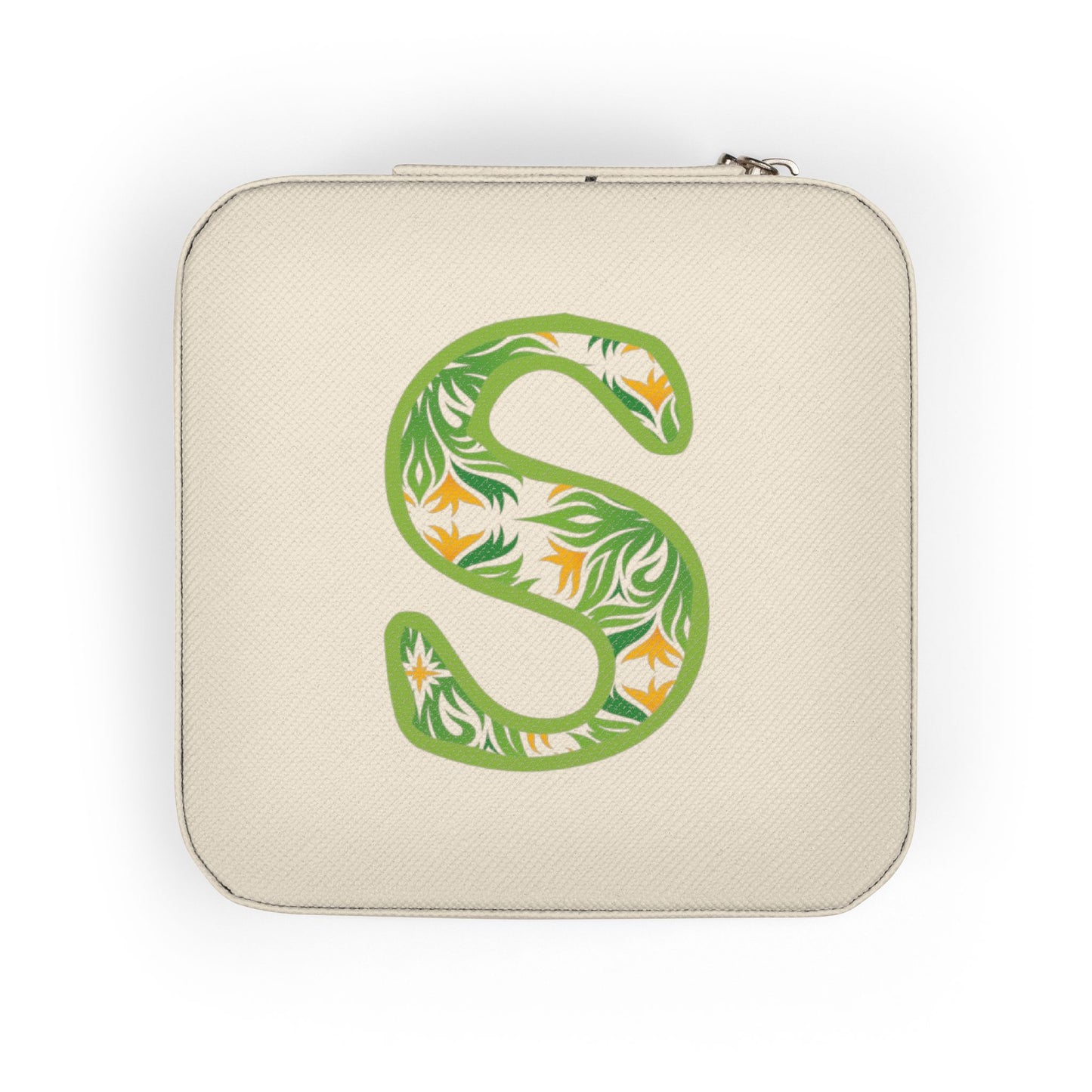 Monogram S Floral Jewelry Travel Case – Compact Personalized Jewelry Organizer