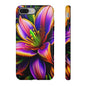 Floral Neon Tough Phone Case — Vivid Purple & Orange Lily Protective Cover