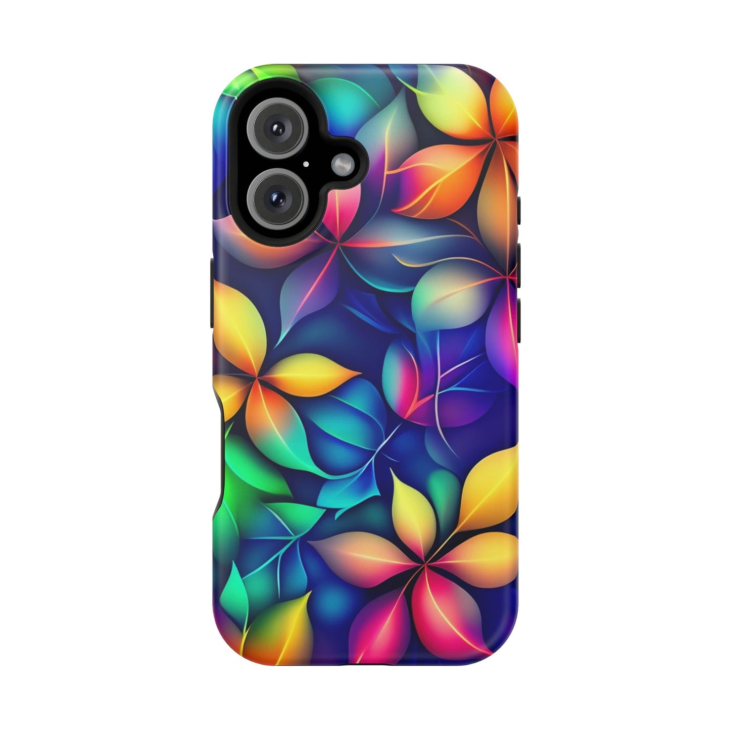 Floral Prism Magnetic Impact-Resistant Phone Case — Colorful Gradient Petal Design