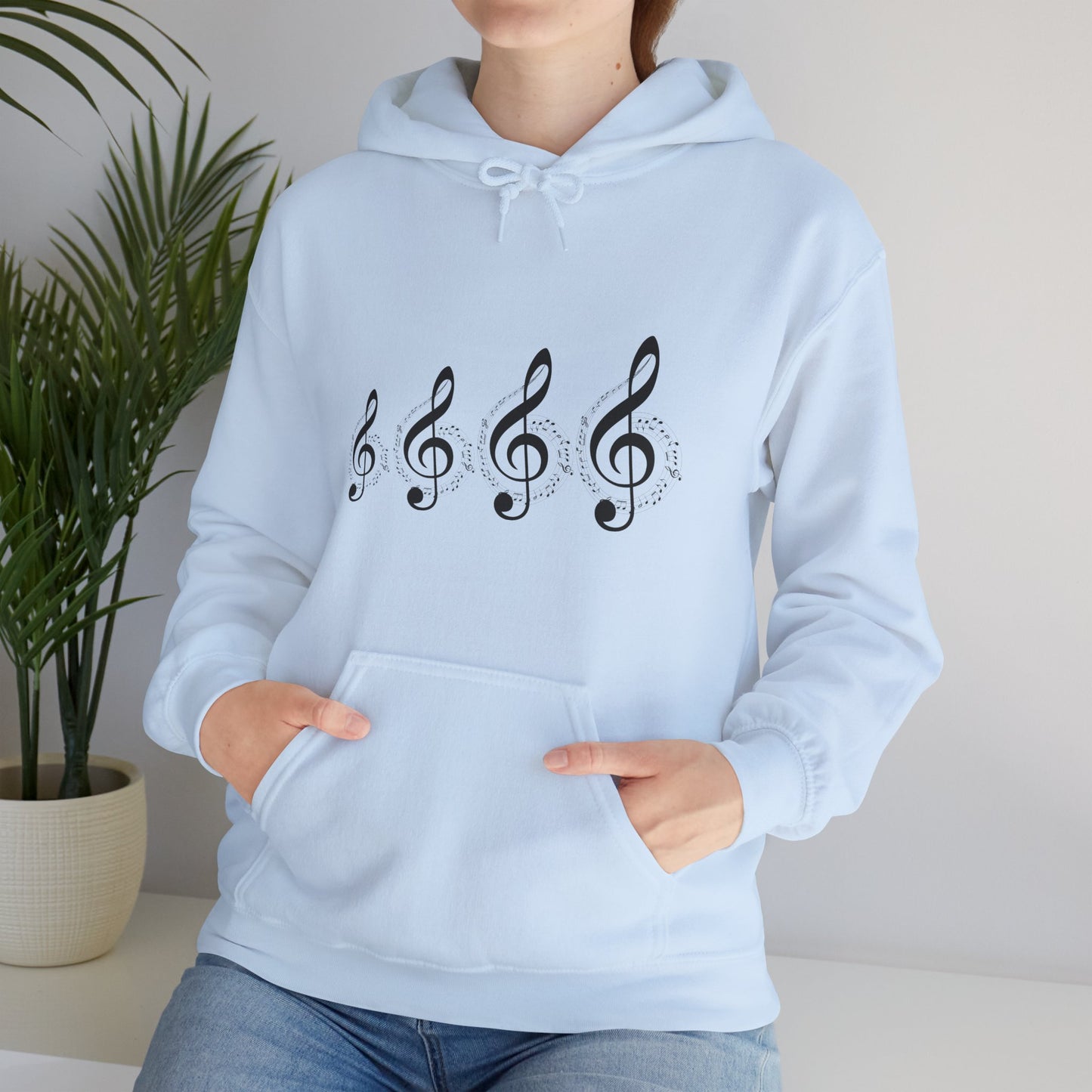 Treble Clef Hoodie – Minimal Music Note Graphic Sweatshirt for Musicians