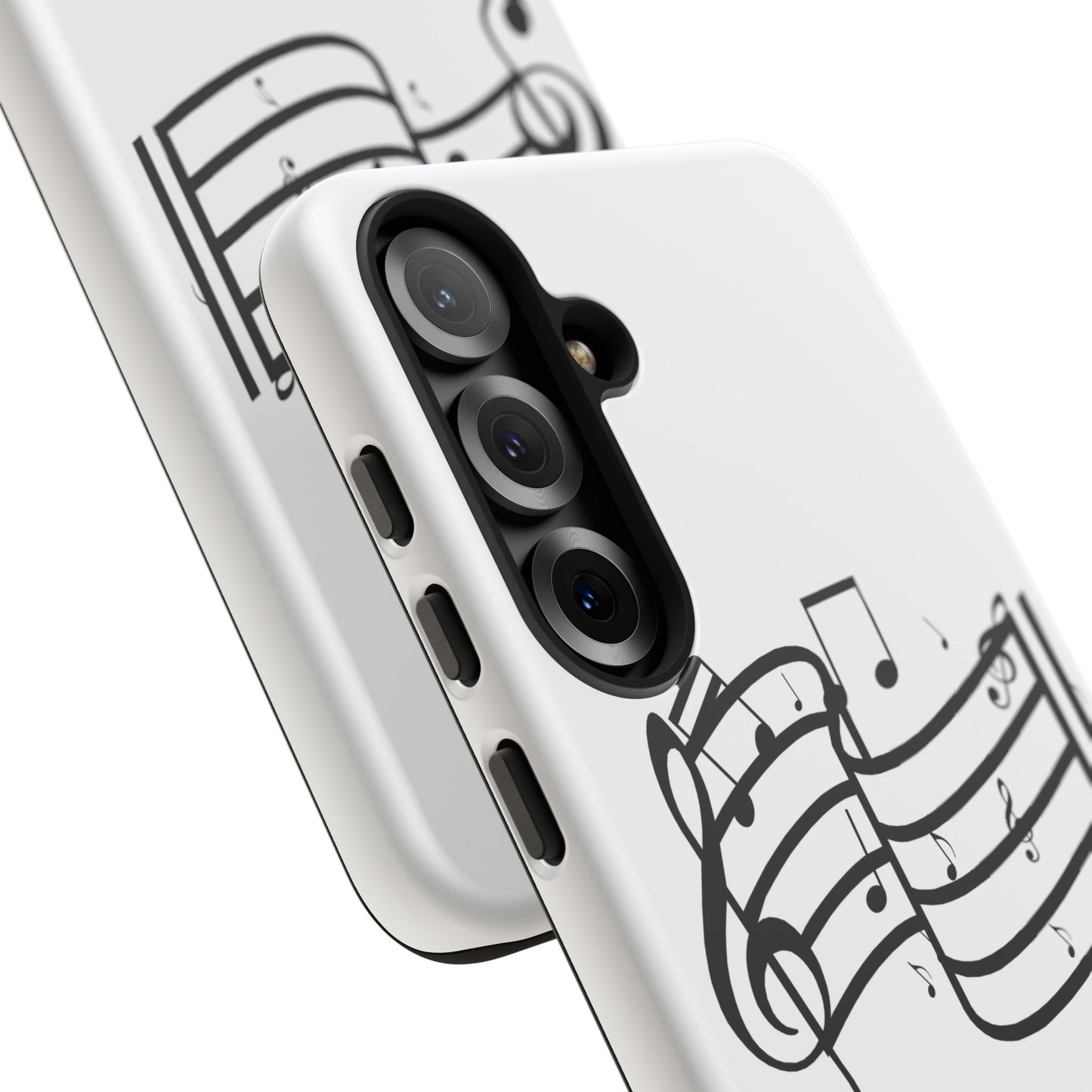 Musical Notes Phone Case — Black Treble Clef Music Staff Tough Case