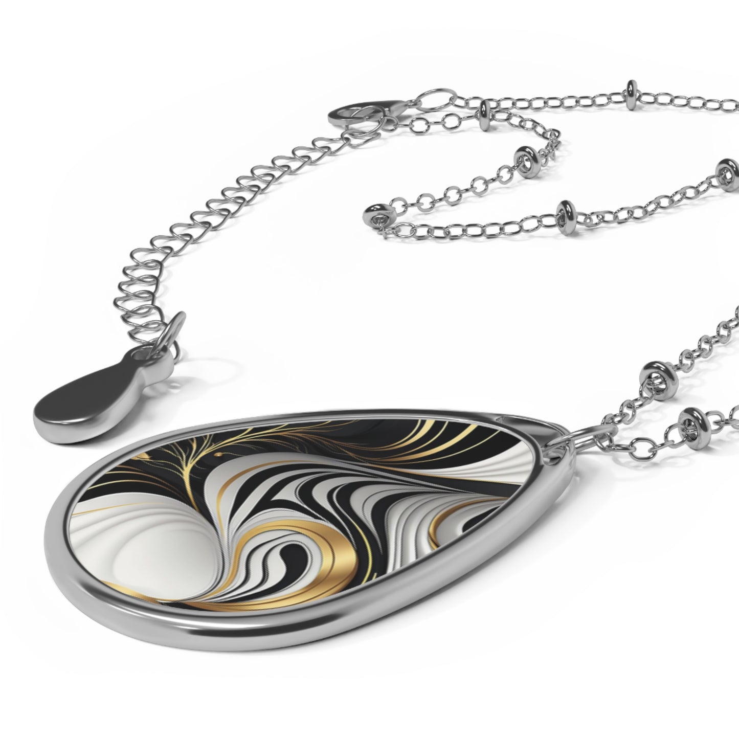 Elegant Oval Necklace - Modern Jewelry for Every Occasion, Minimalist Pendant, Gift for Her, Boho Accessories, Everyday Wear