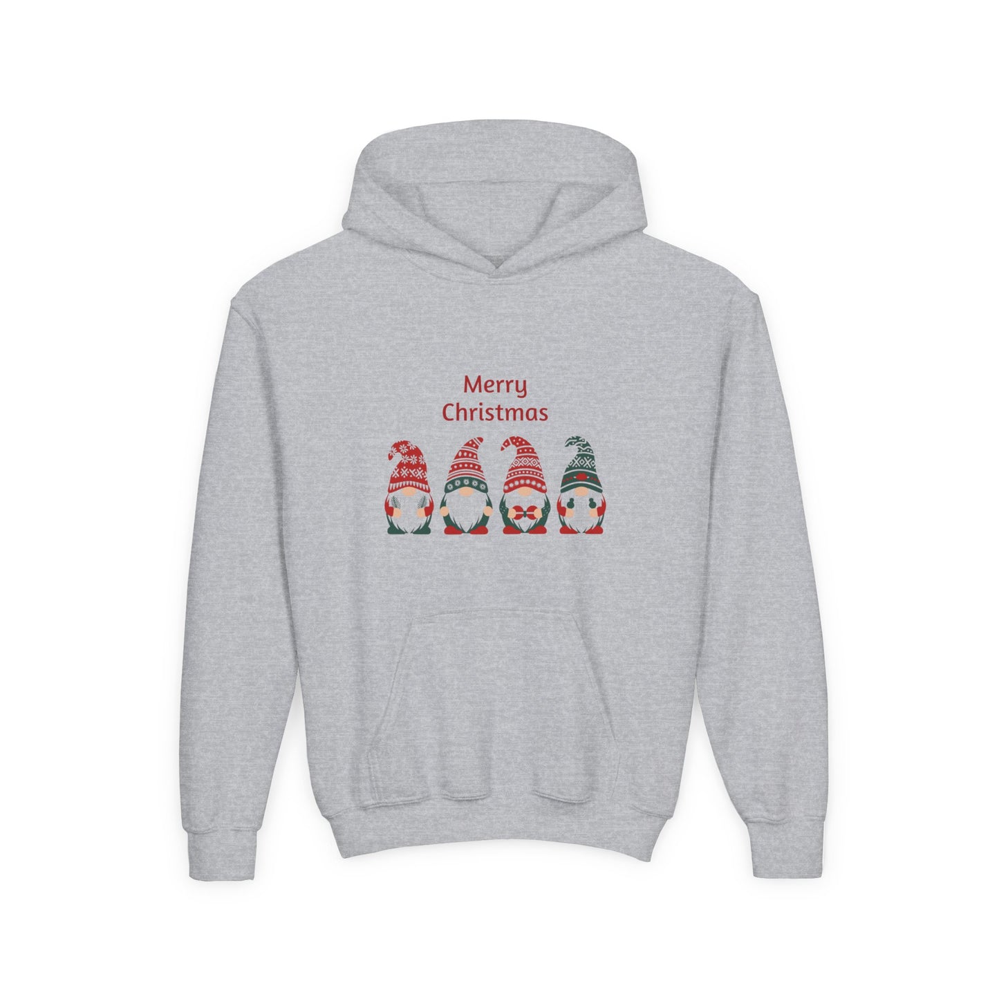 Youth Christmas Gnome Hoodie - "Merry Christmas" Holiday Kids Sweatshirt