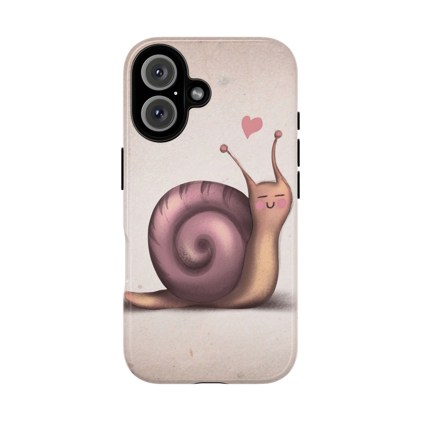 Cute Snail Phone Case — Pink Heart Cartoon Protective iPhone Cover