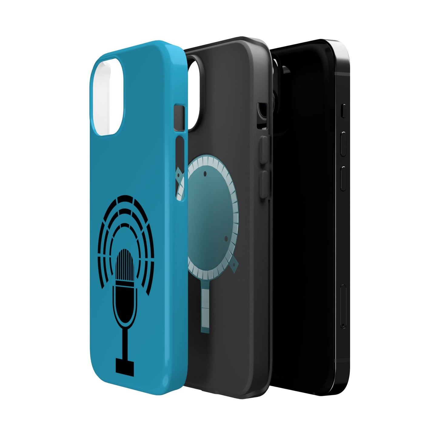 Phone Case — Retro Microphone Podcast Design, Magnetic Impact-Resistant