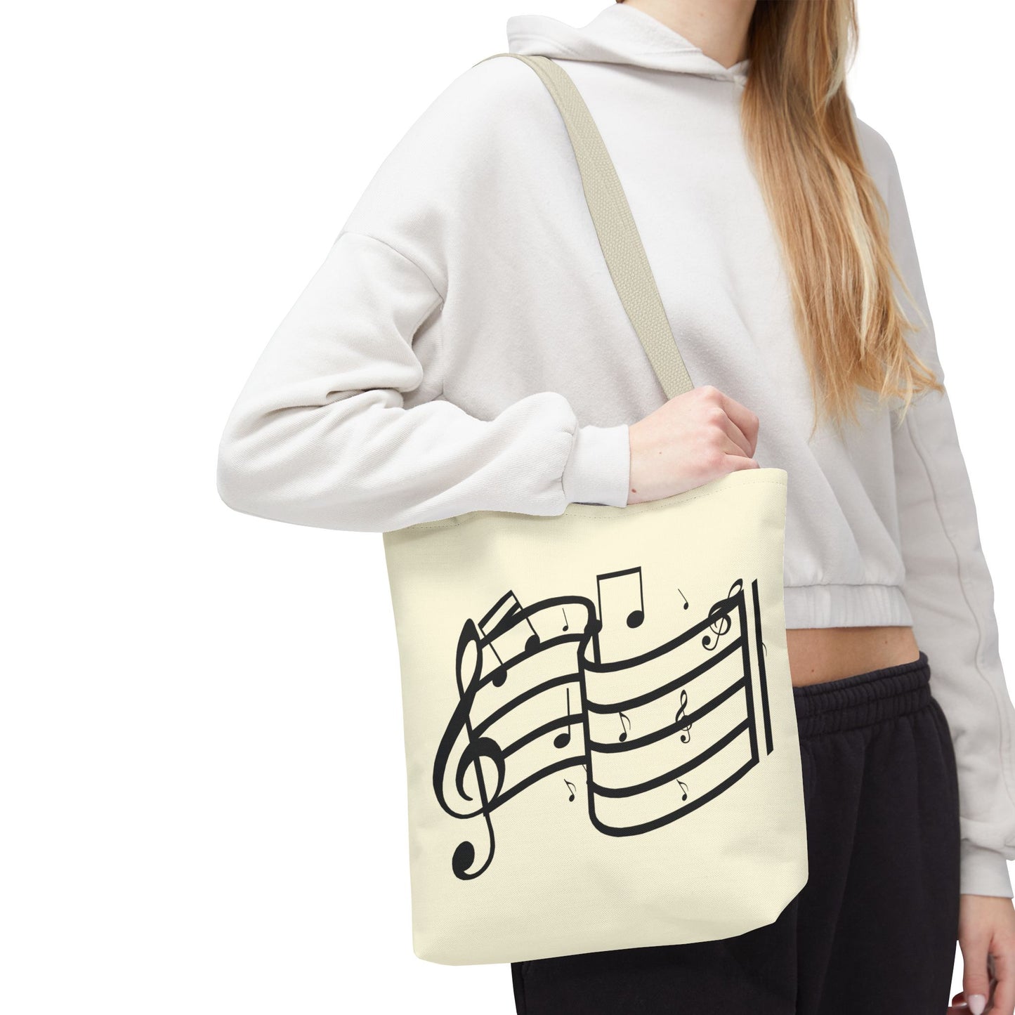 Music Notes Tote Bag — Sheet Melody Canvas Tote for Musicians & Music Lovers