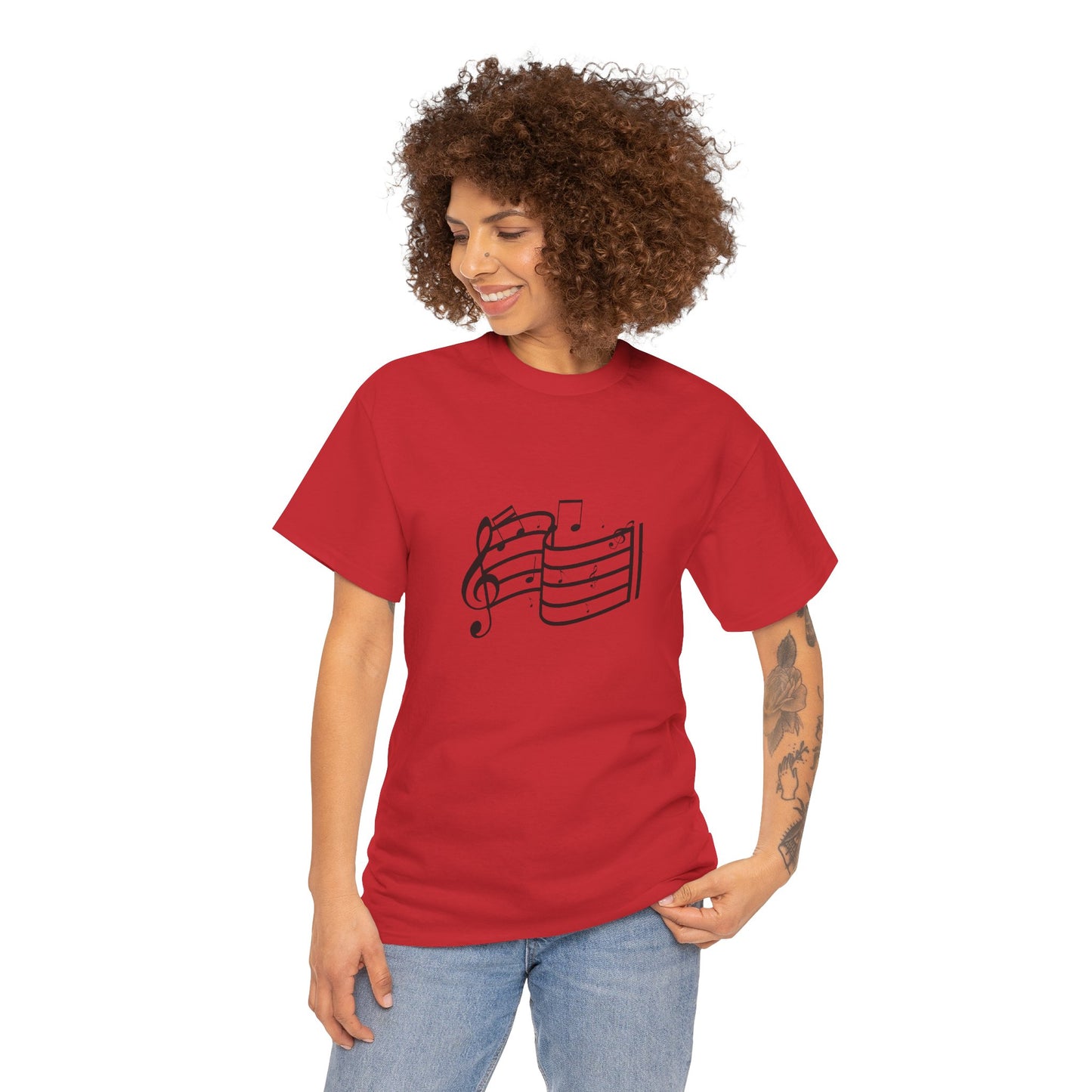 Music Notes T‑Shirt — Minimalist Sheet Music Tee for Musicians & Music Lovers