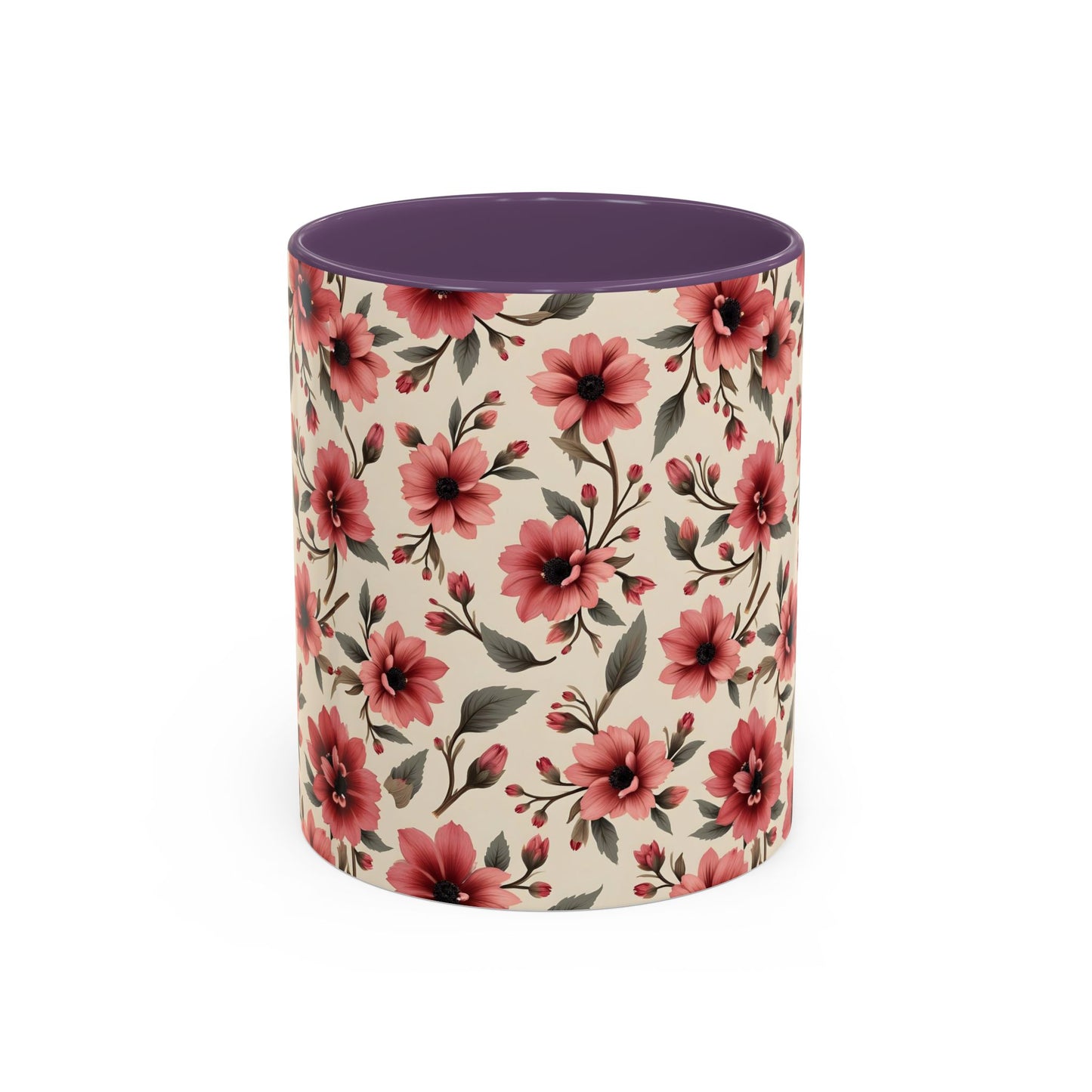 Floral Accent Coffee Mug, Cute Gift for Her, Coffee Lover's Mug, Mother's Day Gift, Housewarming Tea Mug