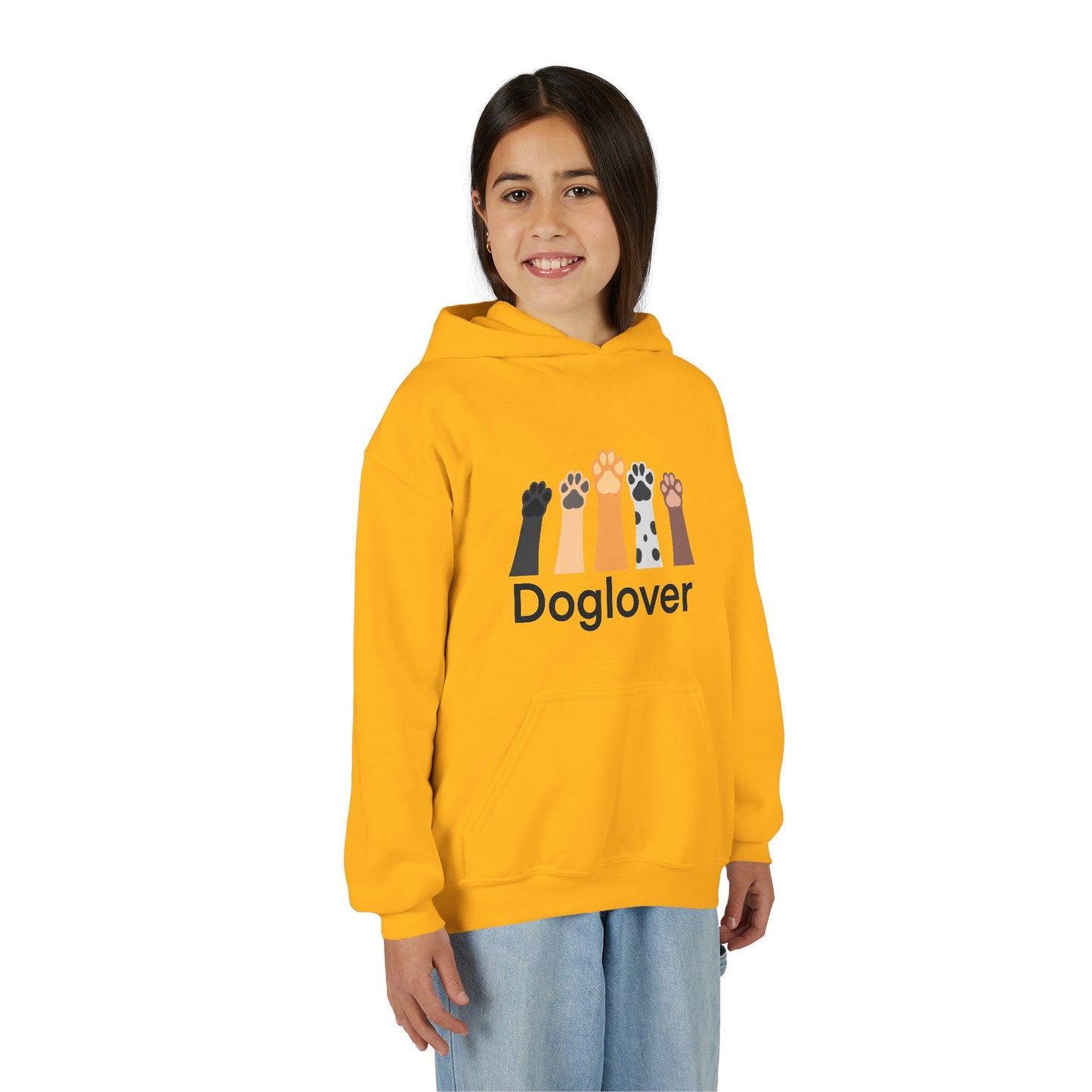 Doglover Youth Hoodie — Cute Paw Print Graphic Sweatshirt for Kids