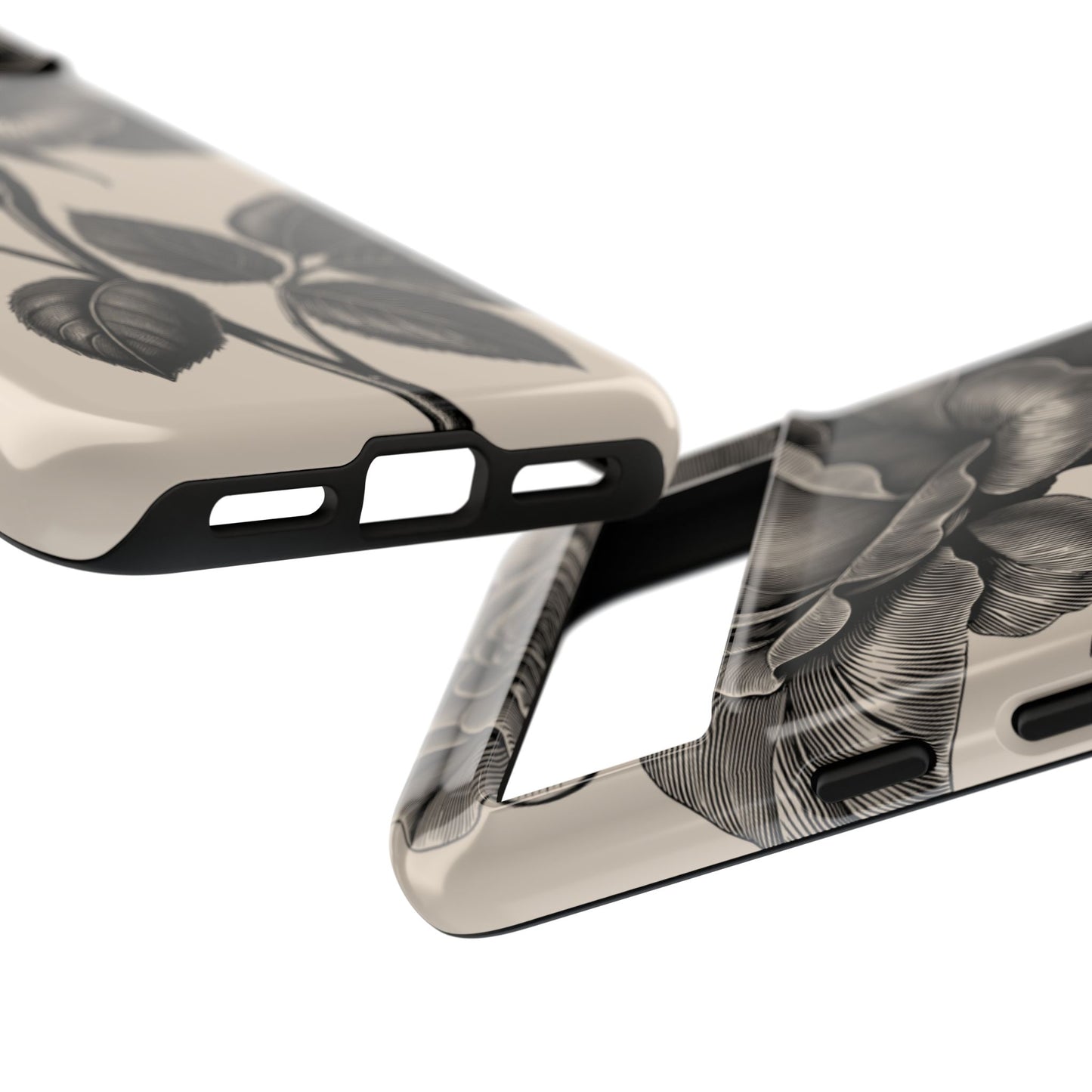 Black Rose Phone Case, Tough Cases with Floral Design, Elegant Tech Accessory, Gift for Flower Lovers, Stylish Protection