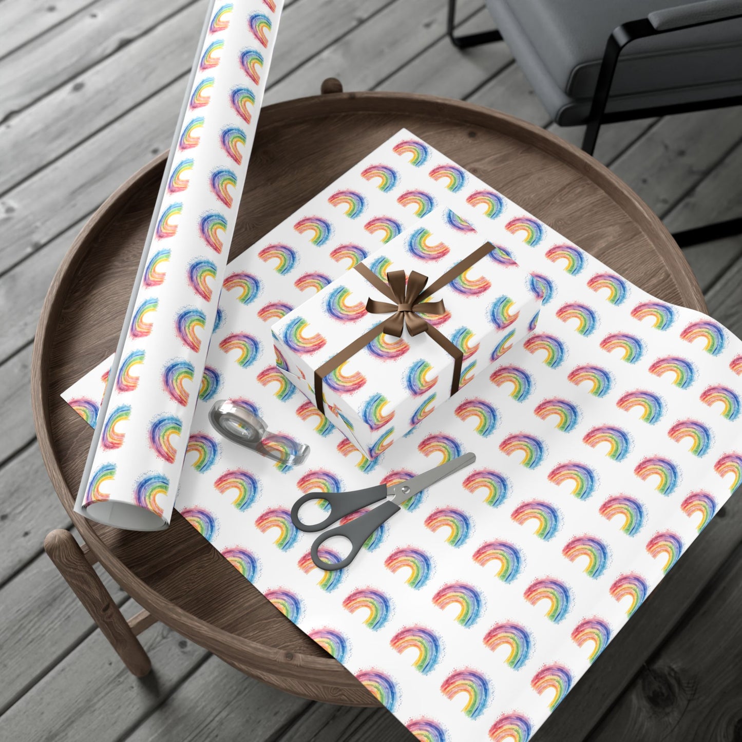 Rainbow Watercolor Gift Wrap Paper — Cheerful Rainbow Wrapping for Birthdays, Baby Showers & Pride