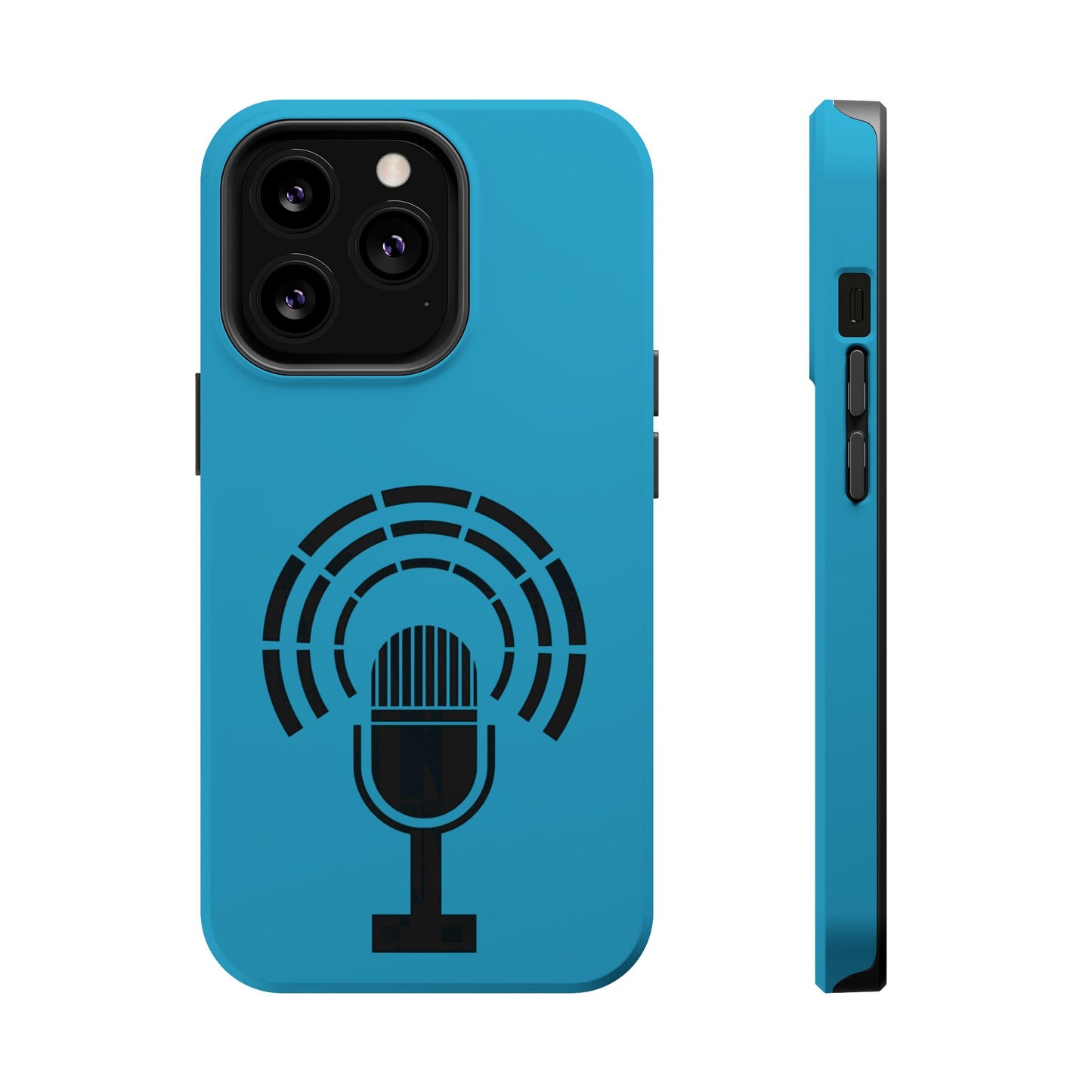 Phone Case — Retro Microphone Podcast Design, Magnetic Impact-Resistant