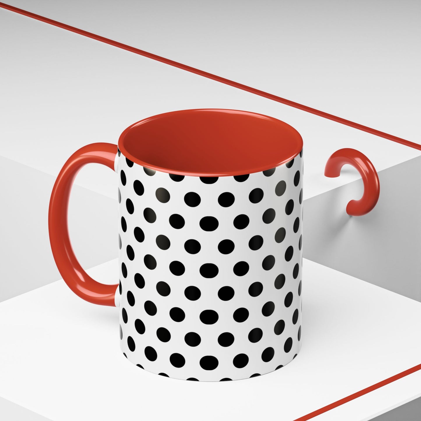 Elegant Polka Dot Mug - Stylish Coffee Cup for Home, Office, Gift for Birthdays, Anniversaries, Holidays, Unique Drinkware