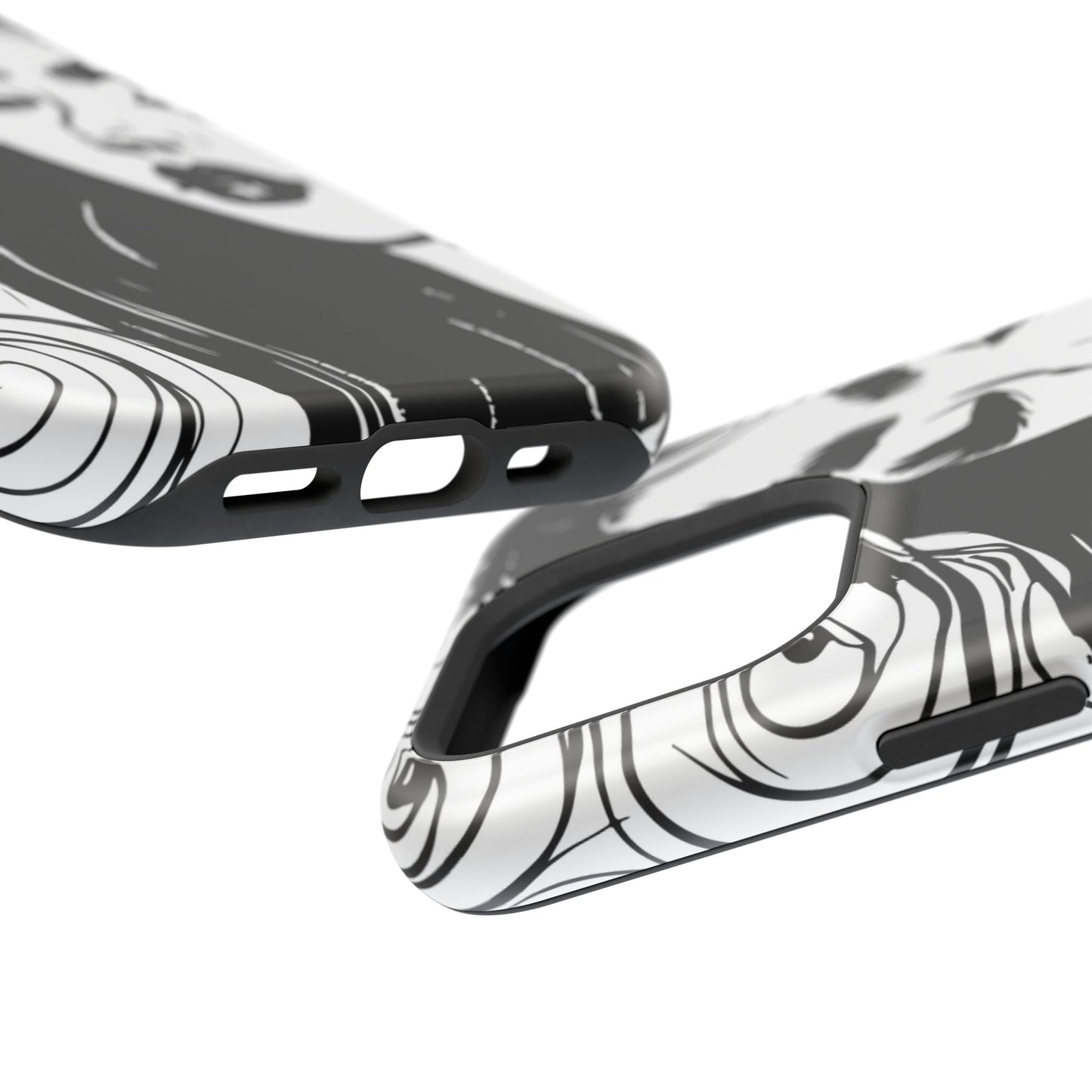 Artistic Black & White Portrait Phone Case — Magnetic Impact-Resistant