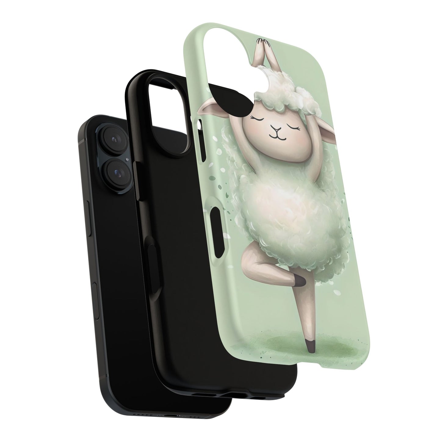 Cute Yoga Sheep Phone Case — Pastel Lamb Ballerina Protective Cover